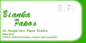 bianka papos business card
